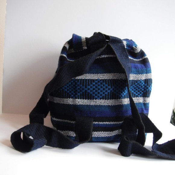 Artesanias Mr. Pinzon Woven Drawstring Boho Hippie Bag Rasta Back Pack Rainbow - Picture 11 of 11